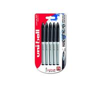 Uni-Ball UBA-188-L Air - Pack de 5 bolígrafos, punta estilográfica, color negro