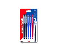 uni-ball UF-222-07 - Bolígrafos de gel borrables, punta de bola de 0,7 mm, para escribir, dibujar y colorear supersuaves, paquete de 5 unidades, color negro, azul y rojo