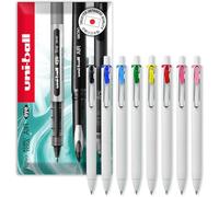 uni-ball UMN-S-05 - Bolígrafos retráctiles de tinta de gel, punta de 0,5 mm, barril blanco, uno de cada color, paquete de 8 unidades, en embalaje de cartón