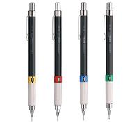 Uni-Ball Uni Mitsubishi Pencil Premium M552 - Portaminas recargable - Diseño técnico - con graduación ajustable y goma - Mina NanoDia - Juego de 4 - 0,3 mm + 0,5 mm + 0,7 mm + 0,9 mm