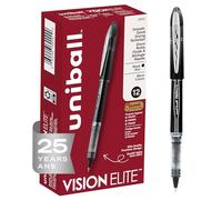 Uni-Ball Vision Elite - Bolígrafos de punta redonda, 12 unidades, tinta micro japonesa de 0.5 mm, para profesores, escuela de escritura suave, diario, suministros escolares y de oficina