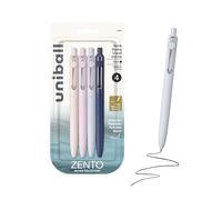 uni-ball - Bolígrafos Zento, tinta de gel, punta media suave, 4 unidades, negros