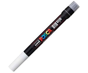 Uni-Ball181601 - Marcador POSCA con punta de pincel, blanco | Rotulador con tinta pigmentada al agua, punta de pincel flexible de 1 a 10 mm, apto para casi todas las superficies