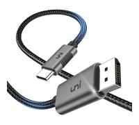 uni Cable USB C a DisplayPort (4K@60Hz, 2K@165Hz), Cable Display Port a Tipo C de Aluminio Thunderbolt 4 3 a DisplayPort para iPhone 15 Pro MAX MacBook Pro/Air iMac iPad Pro Surface XPS (1,8 m)