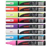 Uni Colores Surtidos Punta Bala (1.8-2.5mm) Subrayador Tiza Líquida Bolígrafo Pizarra Blanca o Menú Ventanas de Vidrio Paño Húmedo No Permanente (1 Cada - Rojo Celeste Violeta Fluorescente Yelow Verde
