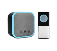 Uni-Com Timbre de puerta portátil inalámbrico, rango de funcionamiento de 150 m, 30 campanillas diferentes, alerta de timbre LED, 3 modos de funcionamiento, fácil instalación, color negro