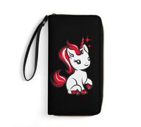 Uni-Corn - Cartera larga de piel para hombre y mujer, con cordón