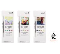 Uni emott Color lápiz mecánico Recambio plomo 0.9mm surtido 12 Color Set Japón importación con Kanji Love Sticker
