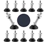 Uni-Fine 12 pies para nivelar patas de muebles, con tornillo M10 x 50 x 50 mm de diámetro, soportan hasta 450 kg, ajustables en altura