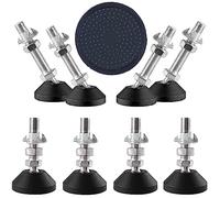 Uni-Fine 8 pies para nivelar patas de muebles, con tornillo M8 x 50 x 50 mm de diámetro, soportan hasta 450 kg, ajustables en altura