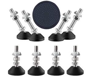 Uni-Fine 8 pies para nivelar patas de muebles, con tornillo M8 x 50 x 50 mm de diámetro, soportan hasta 450 kg, ajustables en altura