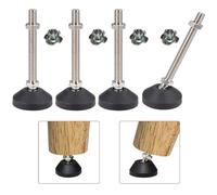 Uni-Fine M8 x 100 mm Ø 40 mm Tornillo de ajuste, pie para muebles, puede soportar 450 kg, patas ajustables, pie de ajuste, soporte de ajuste máximo de 15 °
