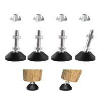 Uni-Fine M8 x 30 mm Ø 40 mm Tornillo de ajuste, pie para muebles, soporte para muebles, puede soportar 450 kg, pies ajustables, tornillo de ajuste, pie de ajuste máximo de 15 ° de inclinación