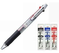 Uni Jetstream - Bolígrafo de punta redonda (3 colores), color negro