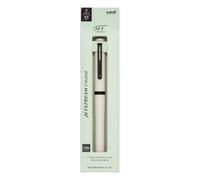 Uni Jetstream Prime Rotational Twist-Action - Bolígrafo de 3 colores, equipado con tinta Lite Touch de 0.5 mm (negro, rojo, azul), barril de metal, blanco nublado, SXE3LPR05.46
