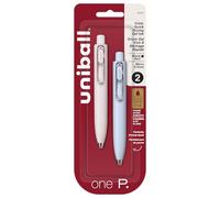 uni one P - Bolígrafos de gel retráctiles, punta micro (0.5 mm), barril de melocotón y soda, tinta negra, paquete de 2