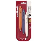 uni one P - Bolígrafos retráctiles de gel, punta micro (0.5 mm), mandarina, uva y yogur, tinta negra, paquete de 3