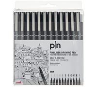 UNI PIN FINELINER DRAWING PEN SET 12 BLACK