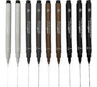 Uni Pin Fineliner Rotulador de Dibujo - Set de Dibujo - Negro, Gris Oscuro, Gris Claro, Sepia - 0.1/0.5mm - Set Of 9
