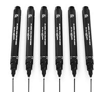 Uni Pin Fineliner - Rotulador de dibujo (tinta negra, punta de 0,9 mm, 6 unidades)