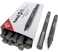 Uni Pin Fineliner Stylo à dessin - Gris foncé Tone - 0,1 mm - Boîte de 12