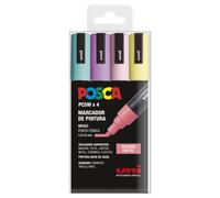 Posca Estuche de 4 rotuladores PC5M - Punta cónica, colores pastel