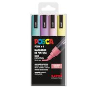 UNI Posca Estuche de 4 Rotuladores PC5M de Punta Cónica Colores Pástel