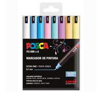 Uni posca estuche de 8 rotuladores pc1mr de color pastel de punta cón
