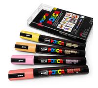 Uni Posca PC-5M Arte Marcador Pintura Pluma Caliente Pastel Set De 4 IN Plástico