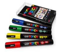 Uni Posca PC-5M Arte Marcador Pintura Pluma Primarios Tonos Set De 4 IN Plástico