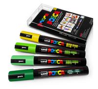 Uni Posca PC-5M Arte Marcador Pluma de Pintura - Campo Tonos - Set De 4 Plástico