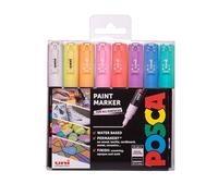Uni Posca Pintura Rotuladores PC-1M Extra Fino Punta Set De 8 Colores Pastel
