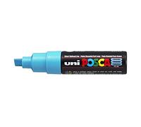 Uni Posca rotulador PC-8 K pintura cristal con punta biselada de amplia 8.00 mm fluorescente, color turquesa