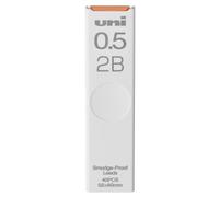 uni Smudge-Proof Leads Refill for Mechanical Pencil | 0,5 mm | 2B | 40 unidades