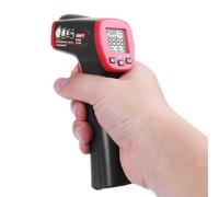UNI-T UT300S - Pistola de termómetro infrarrojo de -32.2 °C a 400.0 °C (-32 °C a 400 °C) pistola de temperatura IR digital sin contacto con emisividad ajustable, HVAC/motor/escape/seguridad