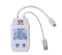 UNI-T UT658 USB Detector de Medidor de Corriente y Voltaje Cargadores de Amperímetro del Voltímetro Capacidad Tester Monitor con pantalla LED (Dual Interfaz de tipo A y Tipo C)