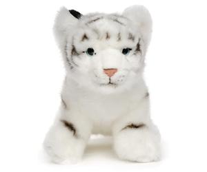 Uni-Toys - Bebé de Tigre Blanco Sentado - 24 cm (Longitud) - Animal Salvaje de Peluche - Peluche de Peluche, Color Blanco