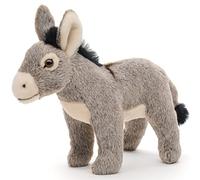 Uni-Toys - Burro Gris, de pie - 20 cm (Altura) - Burro de Peluche - Peluche