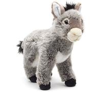 Uni-Toys - Burro Gris, de pie - 28 cm (Altura) - Burro de Peluche - Peluche