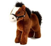 Uni-Toys - Caballo de pie, marrón (sin sillín) - 23 cm (Longitud) - Caballo de Peluche - Peluche de Peluche
