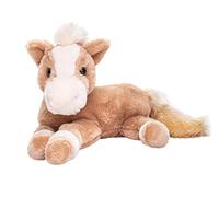 Uni-Toys - Caballo marrón Claro, Tumbado - 28 cm (Longitud) - Animal de Granja - Animal de Peluche.