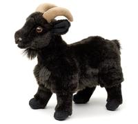 Uni-Toys - Cabra de montaña Negra - 29 cm (Largo) - Peluche de Cabra - Doudou