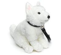 Uni-Toys - Cachorro de Pastor Blanco Suizo Sentado (con Correa) - 26 cm (Altura) - Perro de Peluche, Berger Blanc Suisse - Peluche de Peluche, Peluche