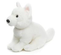 Uni-Toys - Cachorro de pastor suizo blanco sentado (sin correa) - 26 cm (altura) - Perro de peluche, pastor blanco suizo - Doudou