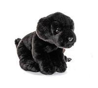 Uni-Toys - Cachorro Labrador (Negro), con Correa - 23 cm (Altura) - Perro de Peluche, Mascota - Peluche