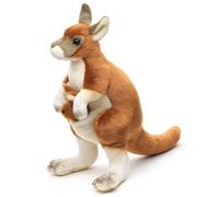 Uni-Toys - Canguro con bebé (Cosido), de pie - 23 cm (Altura) - Peluche de Peluche