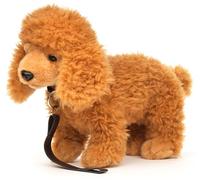 Uni-Toys Caniche (marrón Claro), de pie (con Correa), 30 cm de Longitud, Peluche