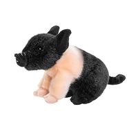 Uni-Toys - Cerdito de Pesca de Color Rosa y Negro - 20 cm (Longitud) - Cerdo, Animal de Granja - Peluche de Peluche