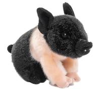 Uni-Toys - Cerdito de pesca de color rosa y negro - 20 cm (longitud) - Cerdo, animal de granja - peluche de peluche