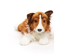 Uni-Toys - Collie de Pelo Largo acostado - Cara Blanca-marrón - 41 cm (Longitud) - Perro de Peluche, Collie, Mascota - Juguete de Peluche